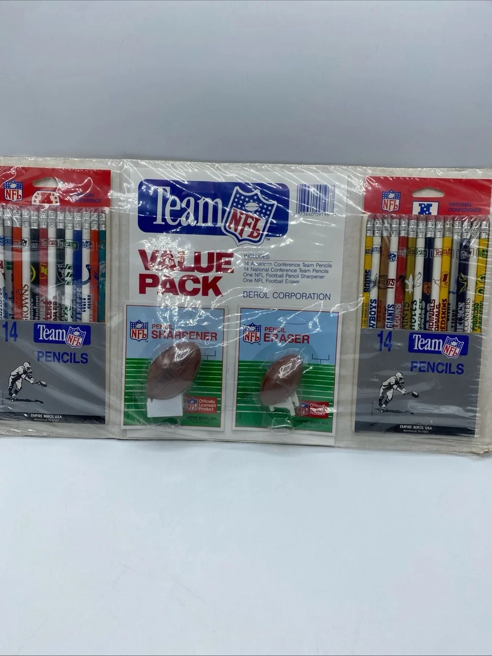 Vintage 1980s 28 NFL Team Pencils Value Pack With Football Eraser & Sharpener